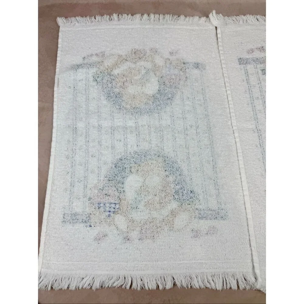 Vintage Bear Goose Hand Towels Set of 2 Cottagecore Hearts